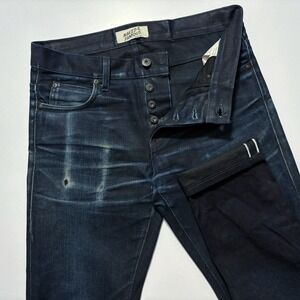Naked & Famous Jeans Super Guy Left Hand Twill Selvedge Raw Distressed Men 31x35
